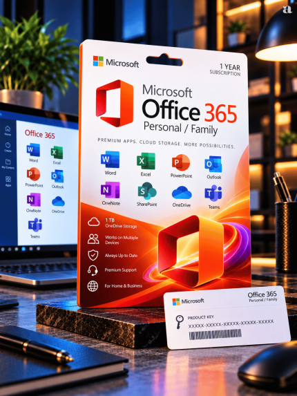 Microsoft Office 365, Up to 5 PCs or Macs, 5 tablets, and 5 smartphones.