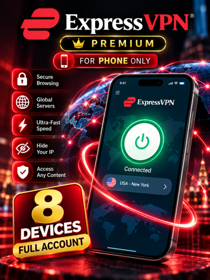 Expessr VPN Premium For phone 8 device Full Account